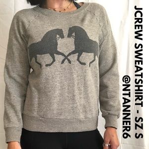 JCREW - Grey horse print sweatshirt